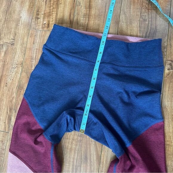 Outdoor Voices Women’s Tri Color Block Leggings Size Small Blue Burgundy Pink - Picture 7 of 8